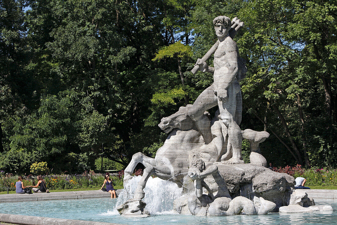 Neptunbrunnen, Alter Botanischer Garten, München, Oberbayern, Bayern, Deutschland