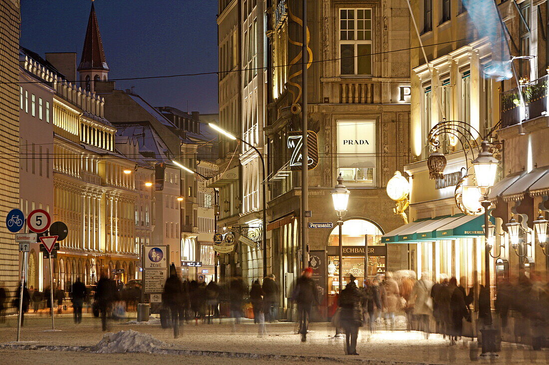 Winter, Residenzstrasse, Munich, Upper Bavaria, Bavaria, Germany