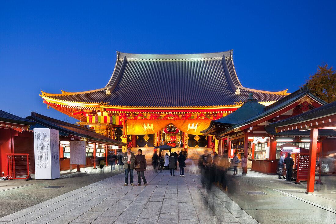 Senso-ji temple during blue hour, Asakusa, Tokyo, Japan