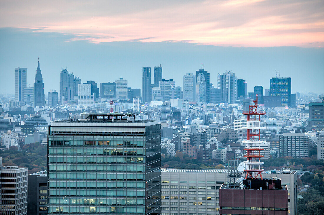 City view towards Shinjuku from Mandarin Oriental, Nihonbashi, Tokyo, Japan