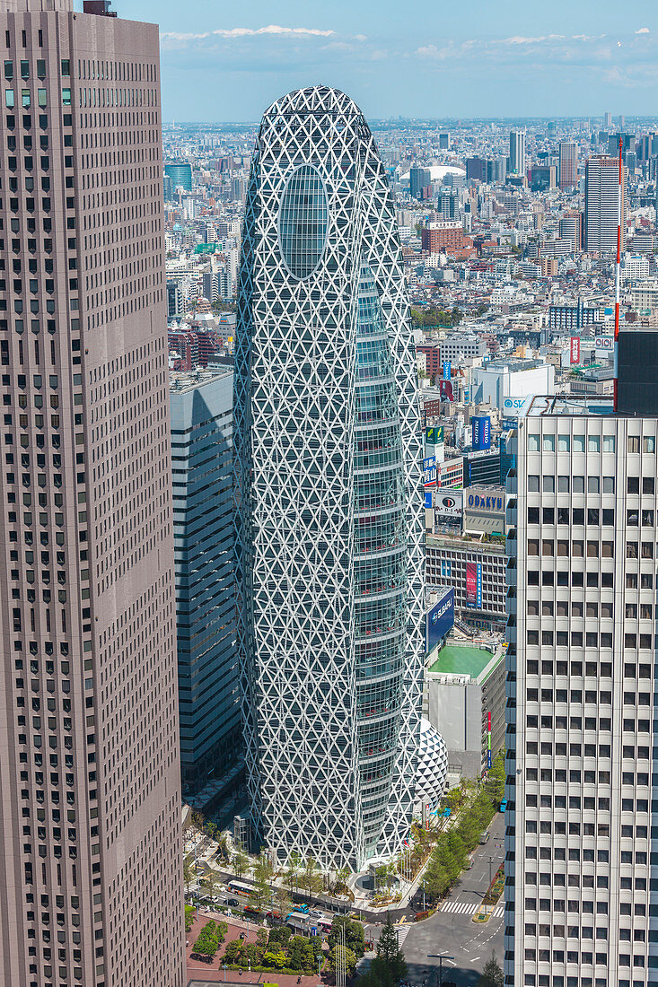 Mode Gakuen Cocoon Tower seen from Tokyo Metropolitan Government Building, Shinjuku, Tokyo, Japan