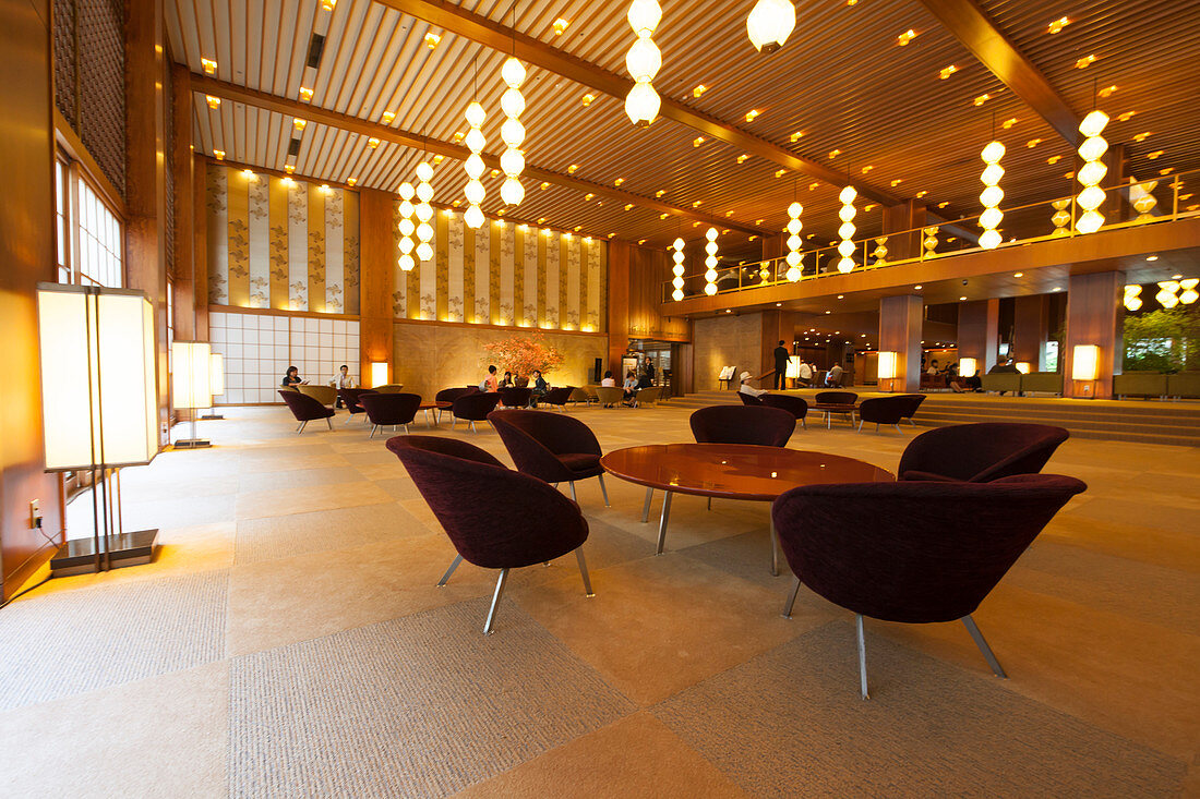 Empfangshalle des alten Hotel Okura, Minato-ku, Tokio, Japan