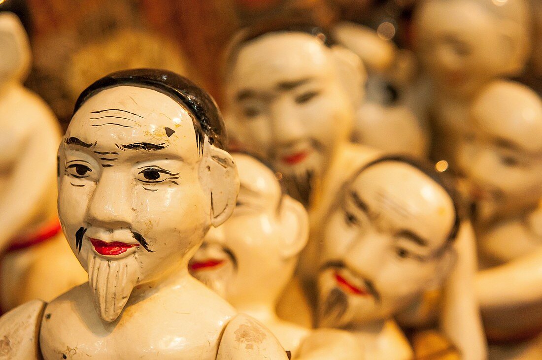 Puppets of the Thang Long Water Puppet Theatre. Hanoi. Vietnam