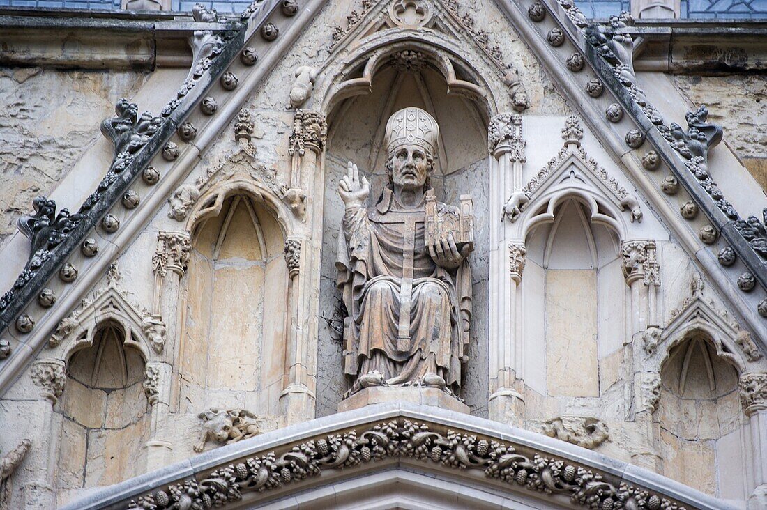 Architecture detail at York Minster in Yorkshire, England, UK.