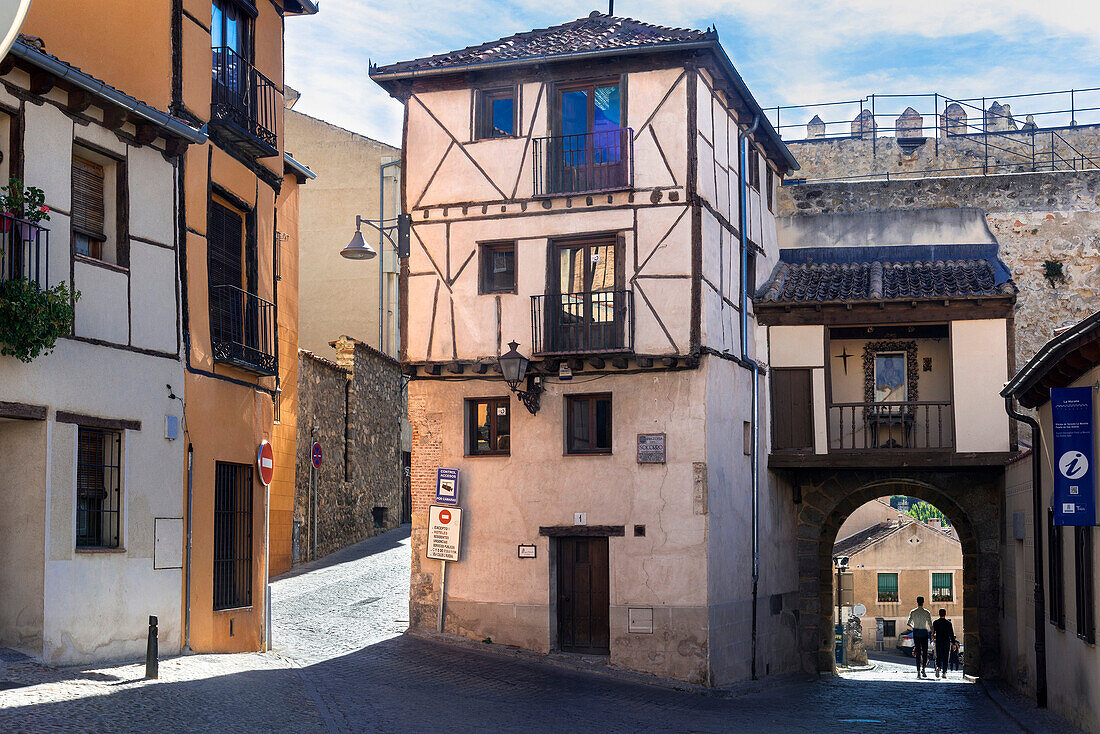 The Jewish Quarter and San Andres Gate in the city of Segovia, Spain