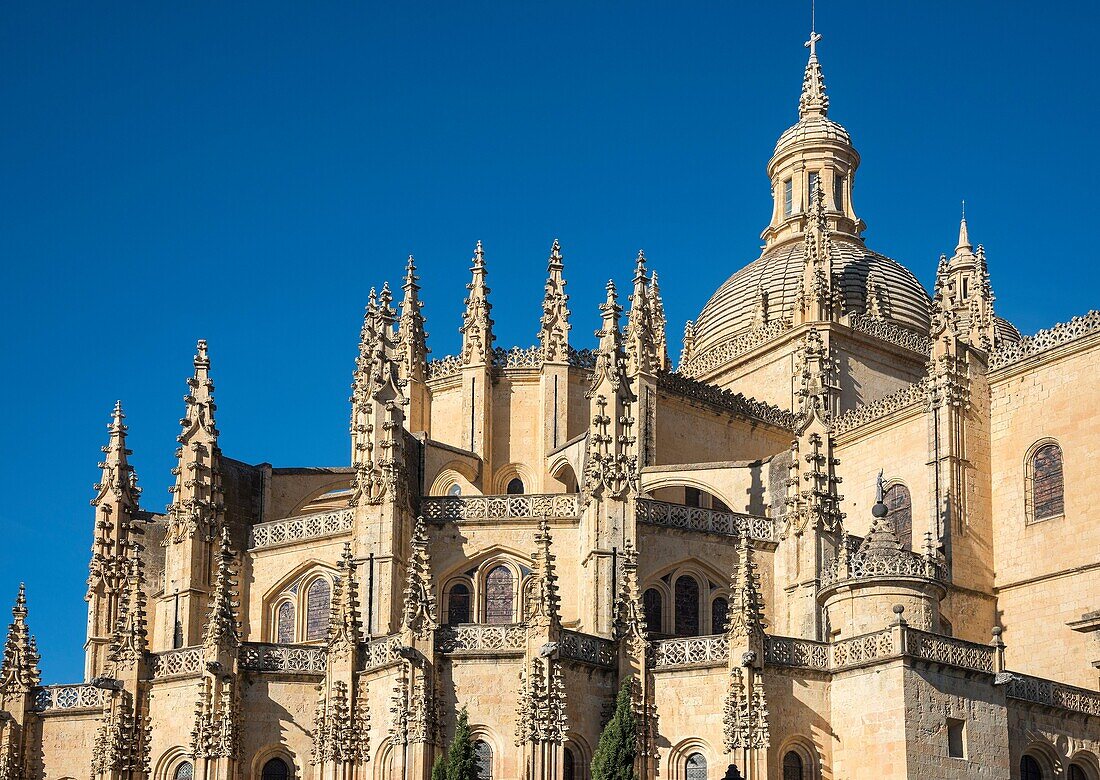The late Gothic, 16th cen. Cathedral in Segovia, Spain.