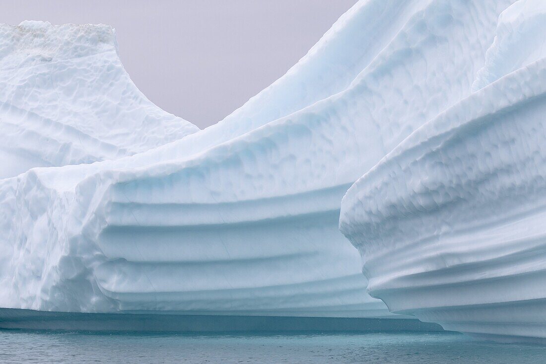 Icebergs drifting in the fjords of southern greenland. America, North America, Greenland, Denmark.