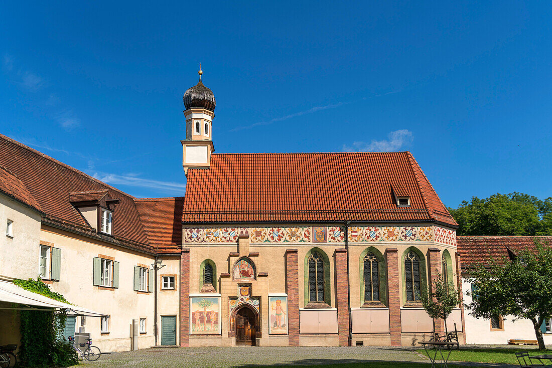 Palace Chapel of Blutenburg Castle in Munich Obermenzing, Bavaria, Germany.