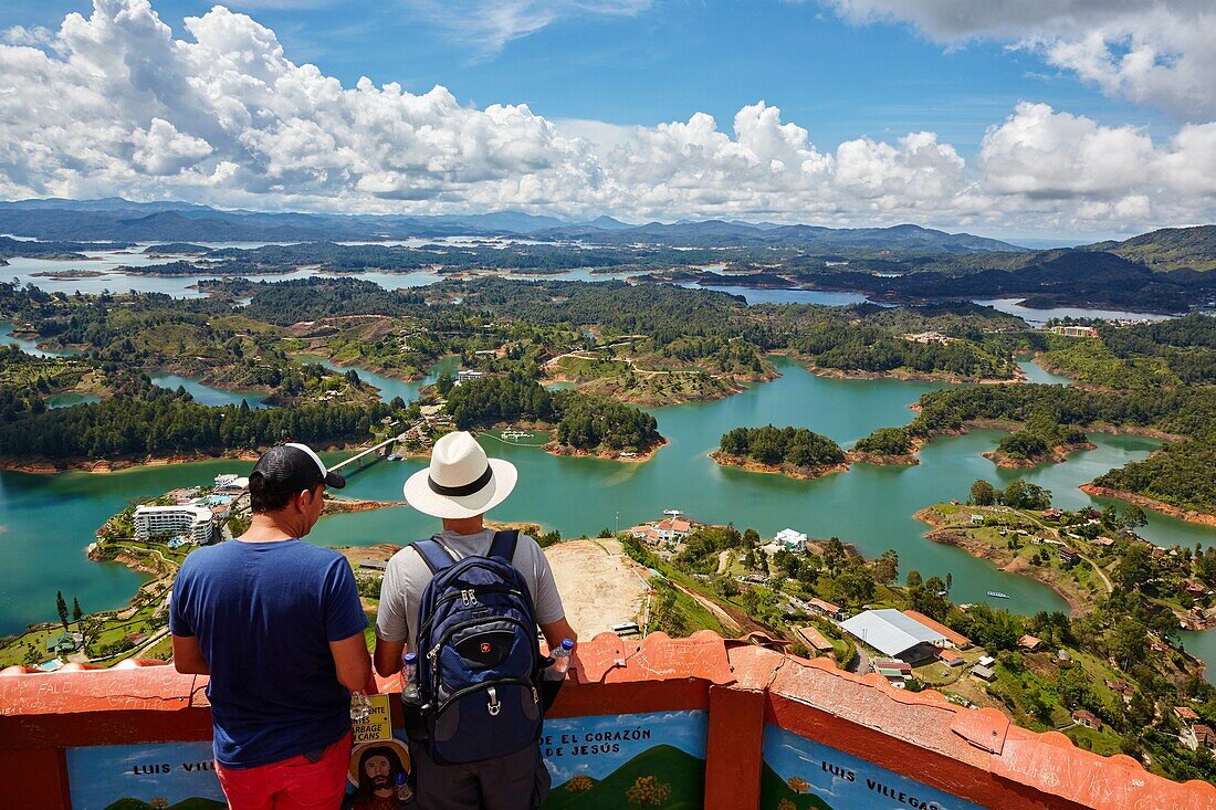 Guatape Reservoir, Peñol stone, El Peñol, Antioquia department, Colombia.