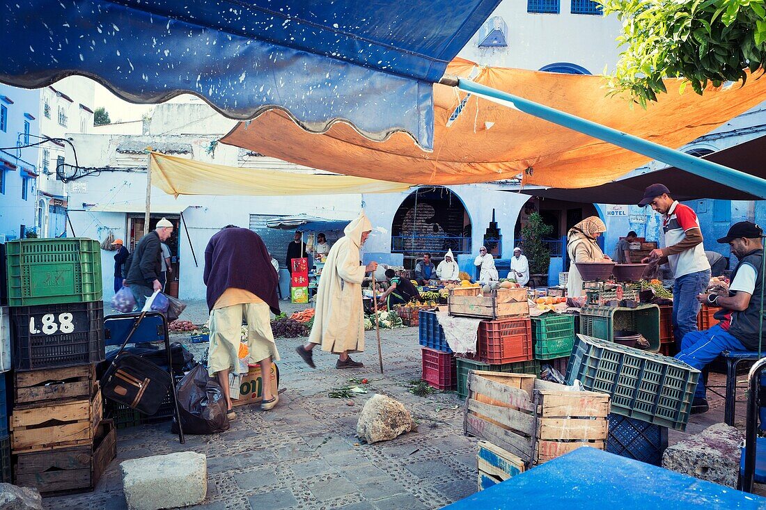 Street market scene. Chaouen, Morocco