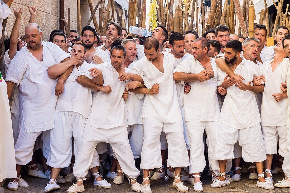 Concentracion de las tropas cristianas, Moros y Cristianos (Kämpfe zwischen Mauren und Christen), Fiestas de la Patrona, Pollença, Mallorca, Balearische Inseln, Spanien