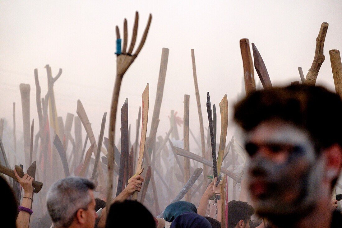 Moros y Cristianos (battles between Moors and Christians), Fiestas de la Patrona, Pollença, Majorca, Balearic Islands, Spain