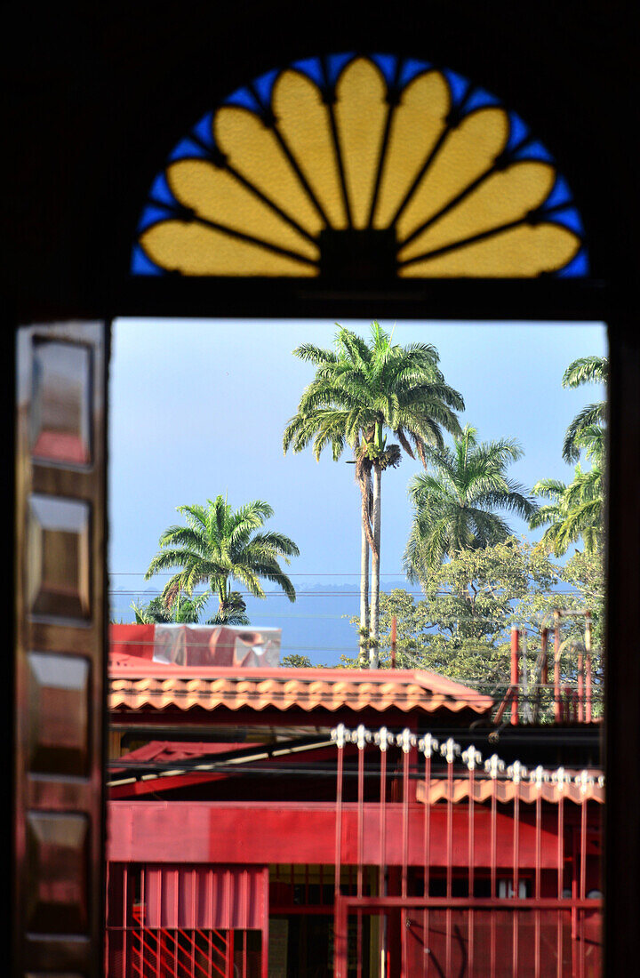 view from the cathedral, Alajuela in the center, Costa Rica