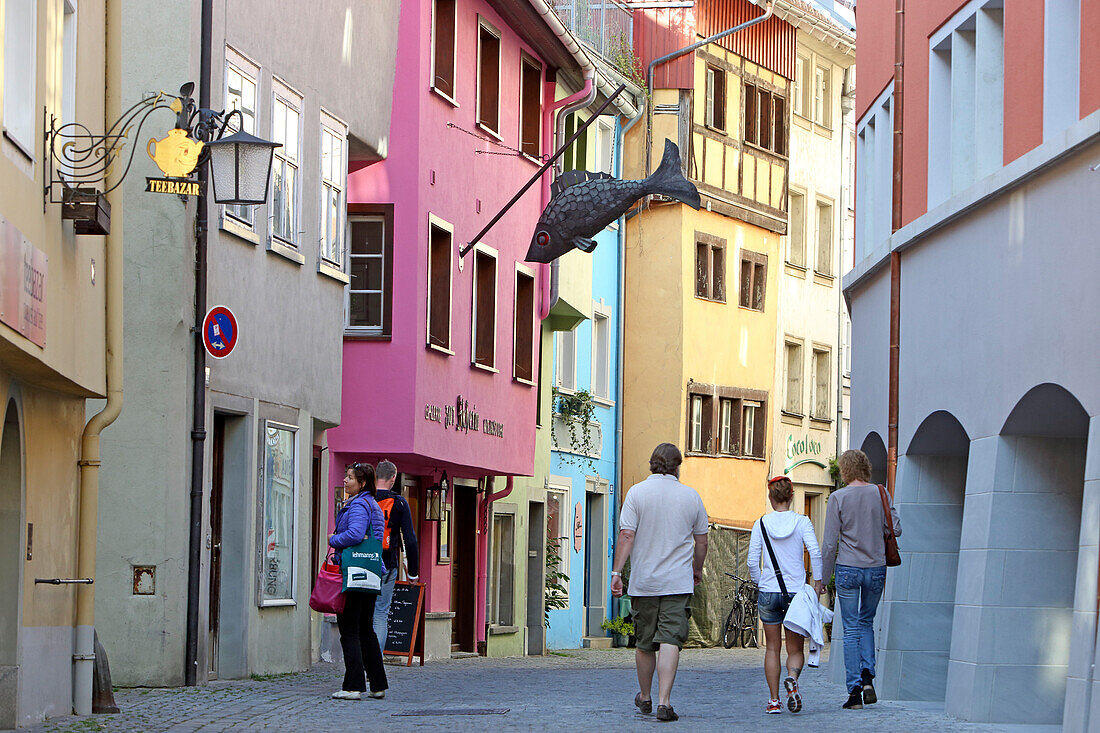 Ludwigstrasse in the historic old town of Lindau, Bavaria