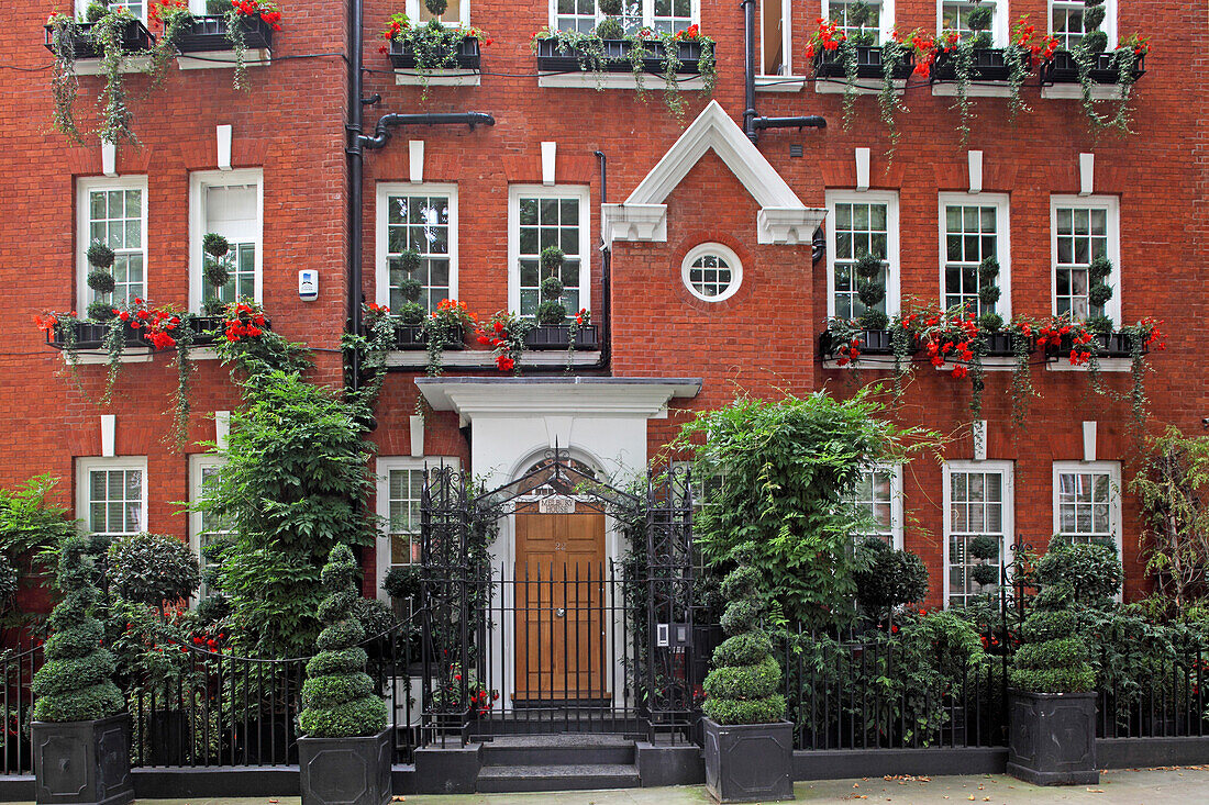 Elegant red brick house, Melbury Road, Kensington, London, Great Britain
