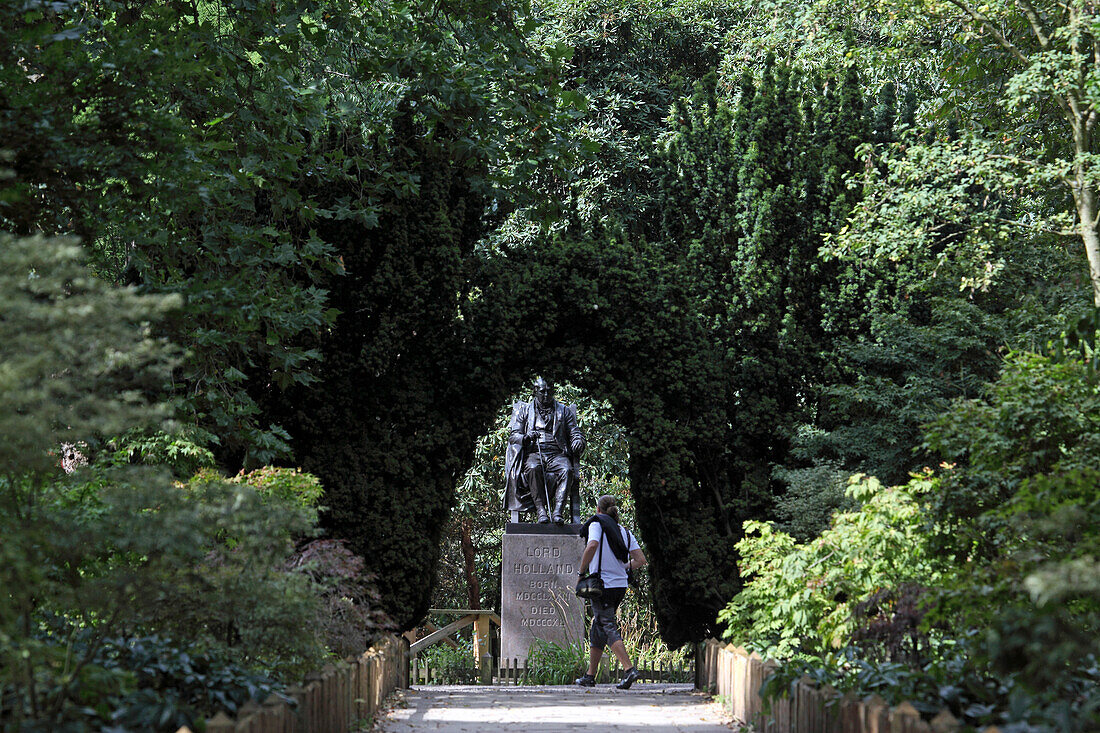 Lord Holland statue, Holland Park, Kensington, London, Great Britain