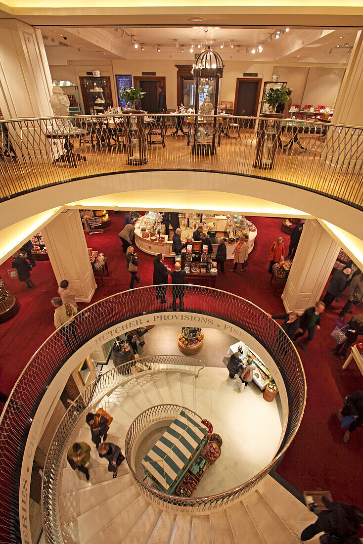 Staircase, Fortnum & Masons, Picadilly Street, St. James's, London, Great Britain