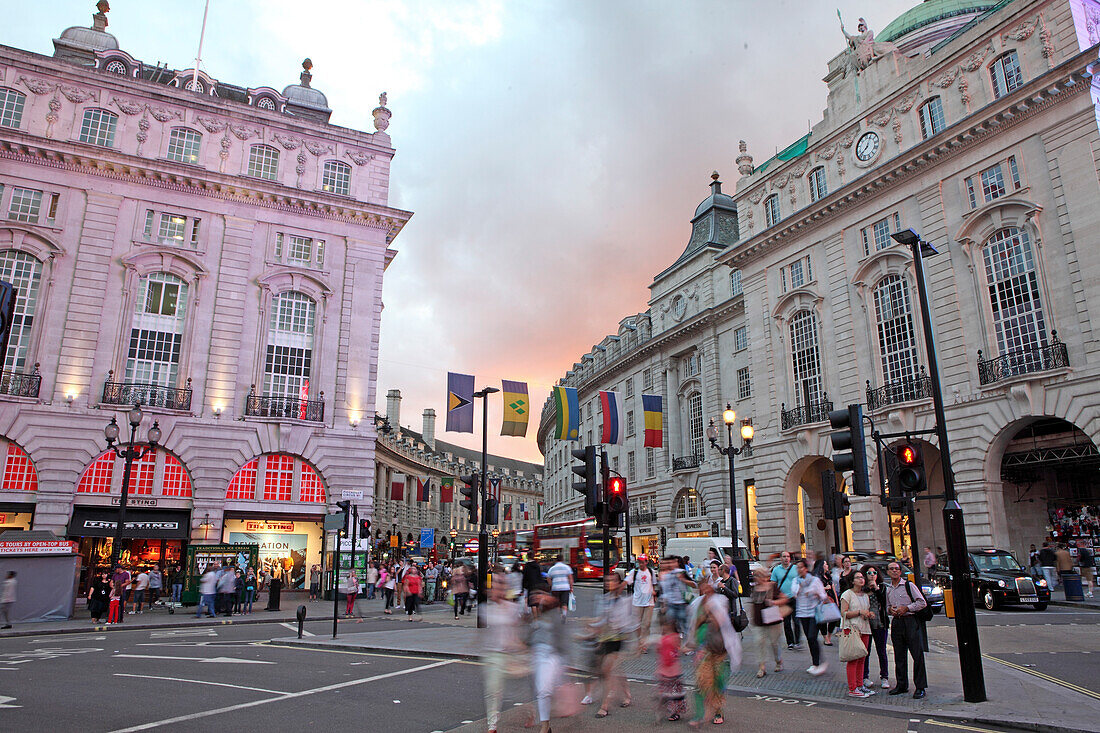 Picadilly Circus with view into Regent's Street, St. James's, London, Great Britain