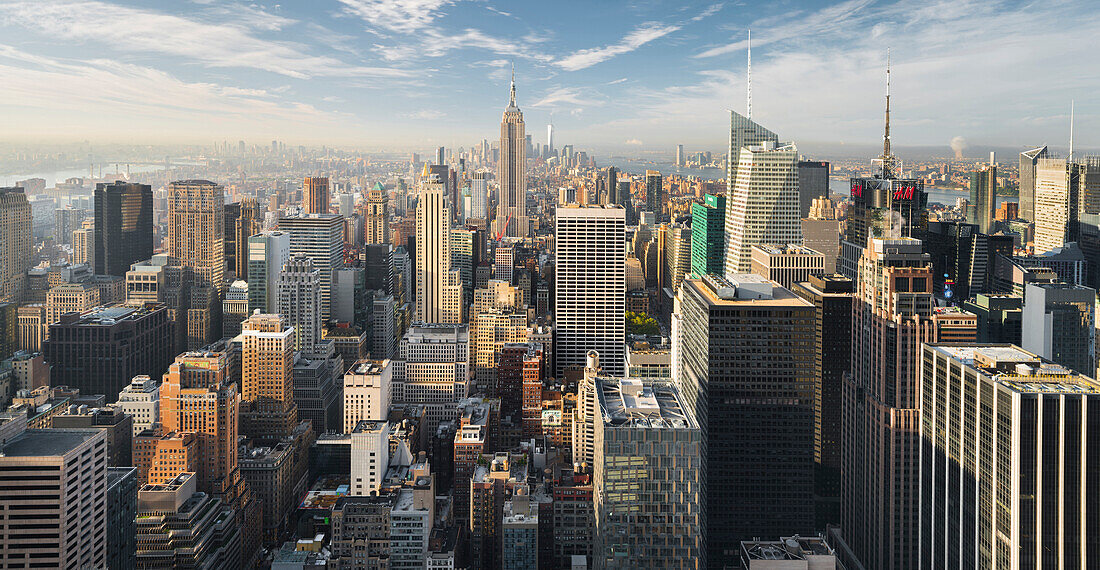 Blick vom Top of the Rock, Empire State Building, Rockefeller Center, Manhatten, New York City, New York, USA