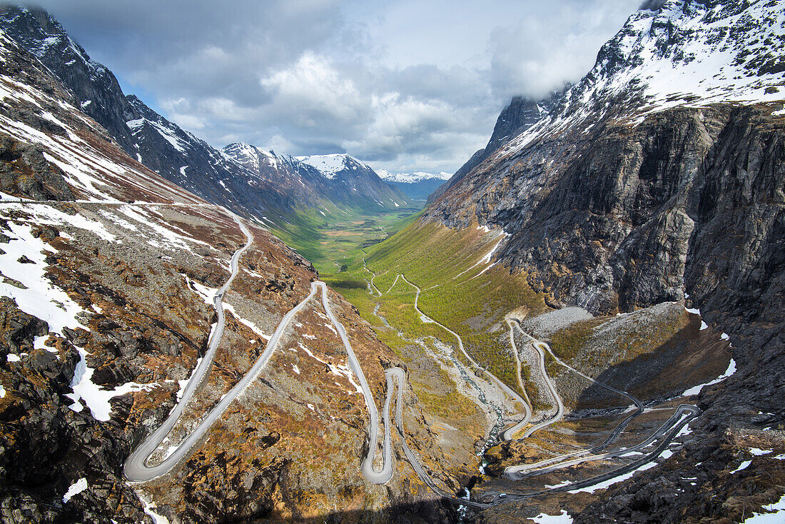 Spring, Valley, View, Trollstigen, Romsdal, Norway, Europe