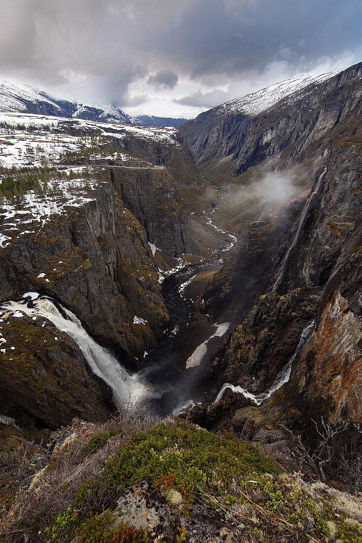 Voringsfossen, Waterfall, View, Hardangervidda, Eidfjord, Norway, Europe