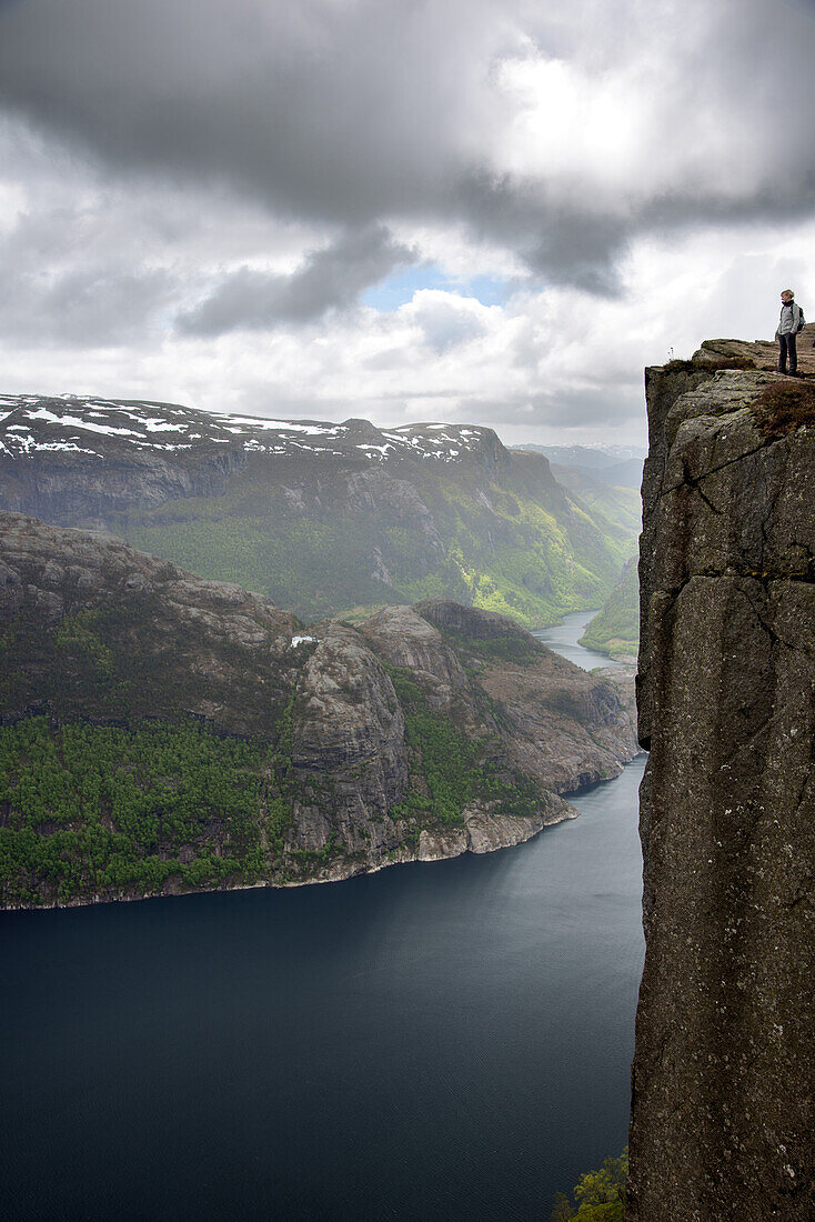 Preikestolen, Aussicht, Lysefjord, Ryfylke, Rogaland, Norwegen, Europa