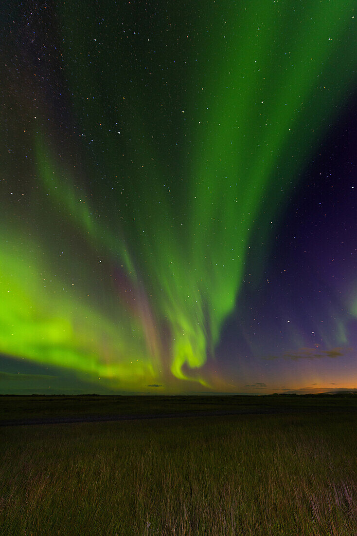 Aurora Borealis, Nordlichter, Nachts, Himmel, Sterne, Island, Europa