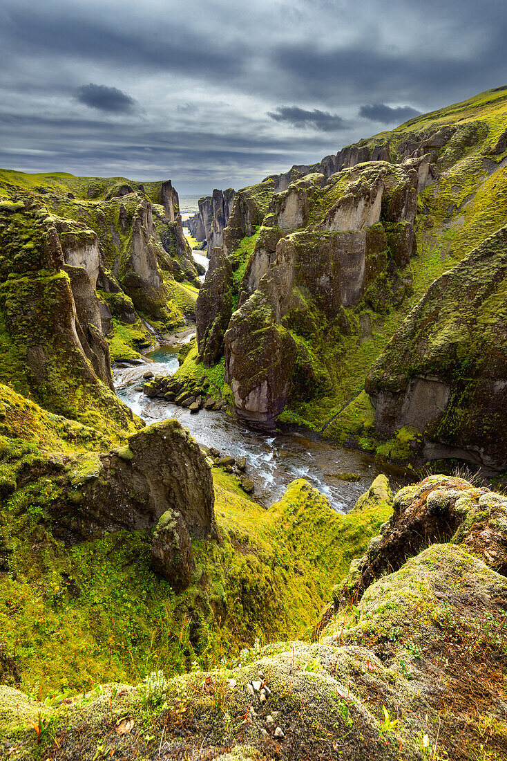 Skafta, River, Gorge, Canyon, Kirkjubaejarklaustur, Fjadrargljufur, Iceland, Europe