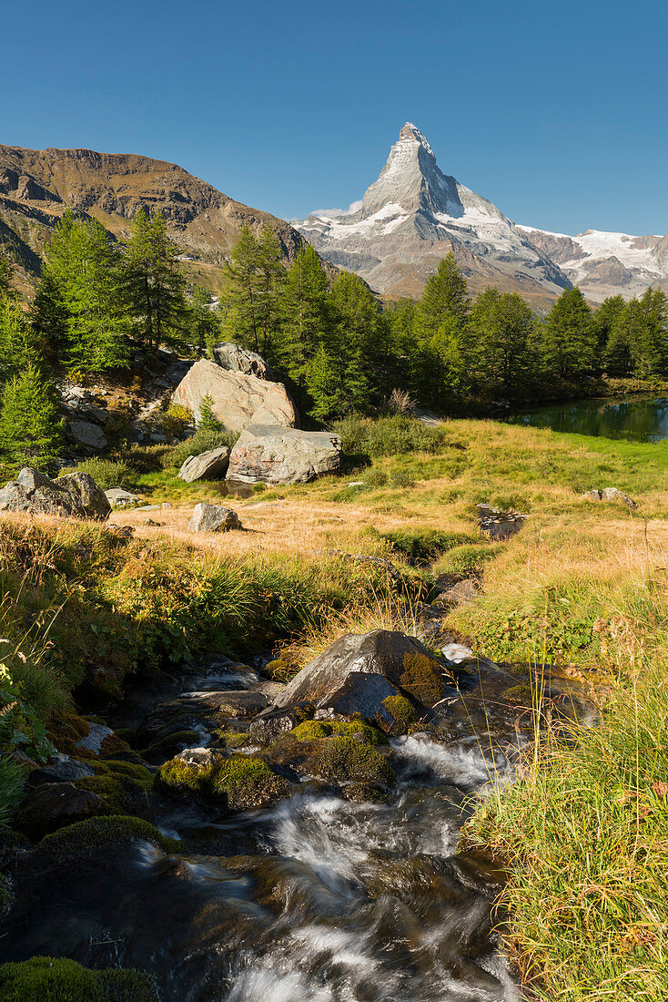 Grindjisee, Matterhorn, Zermatt, Wallis, Schweiz