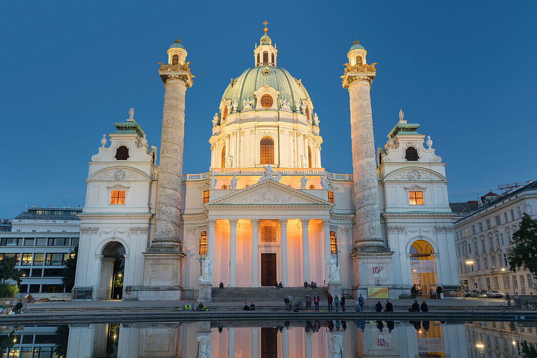 Karlskirche, Karlsplatz, 4th district of Wieden, Vienna, Austria