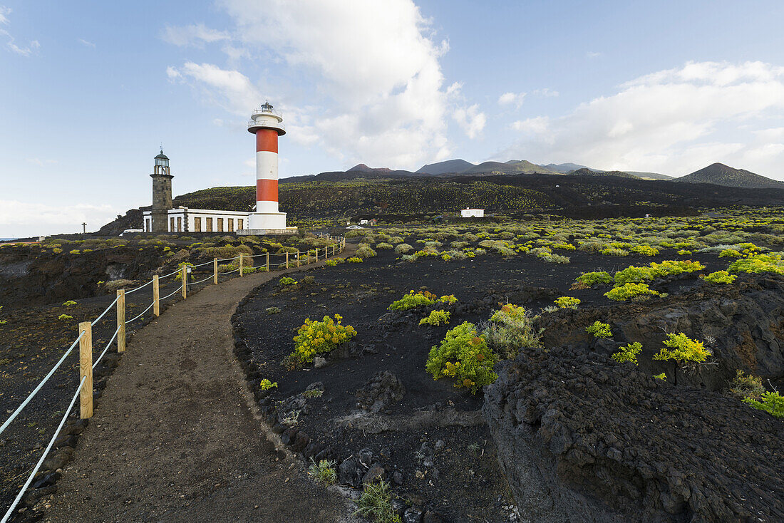 Leuchtturm Faro de Fuencaliente, Insel La Palma, Kanarische Inseln, Spanien