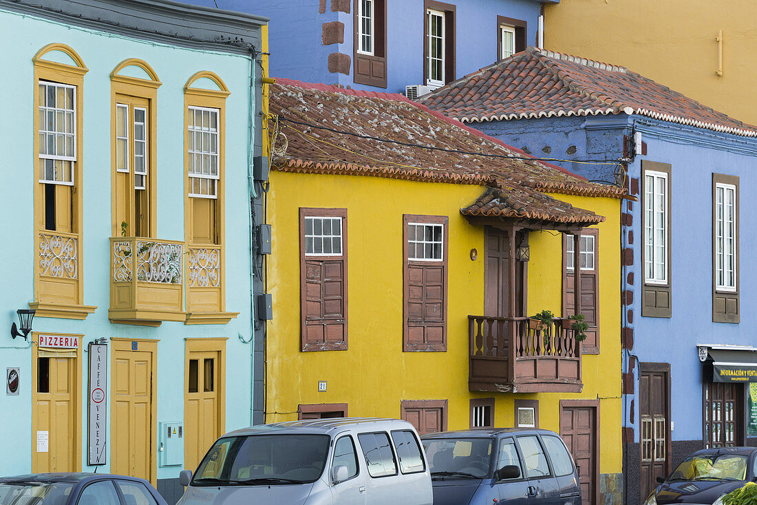 Colorful houses in Puerto de Tazacorte, island of La Palma, Canary Islands, Spain