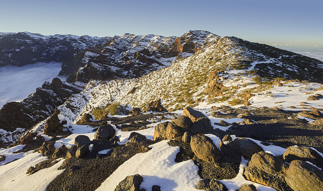 Blick vom Pico de la Nieve, Caldera de Taburiente, Insel La Palma, Kanarische Inseln, Spanien