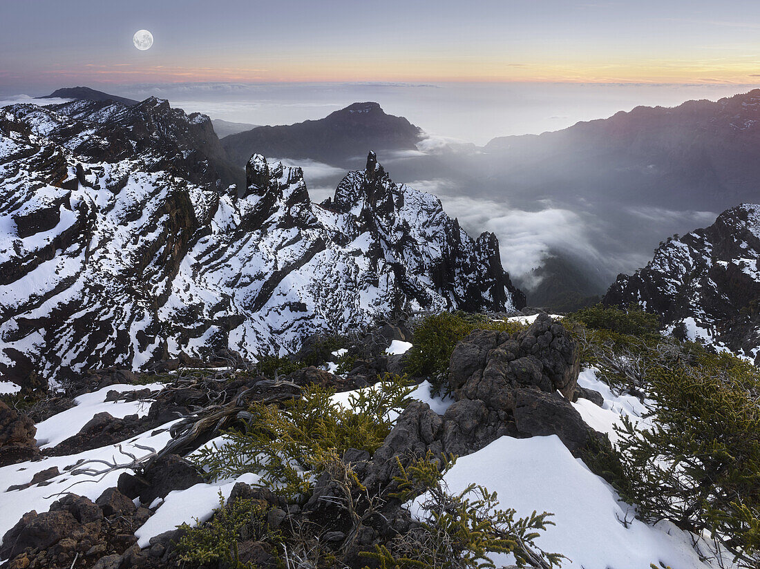 View from Pico de la Cruz, Caldera de Taburiente, island of La Palma, Canary Islands, Spain