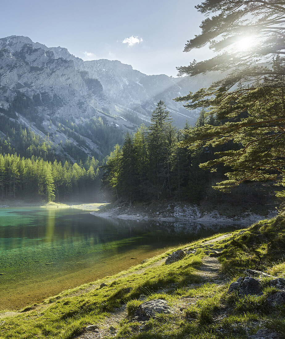 Green lake, Oberort, Hochschwab region, Styria, Austria