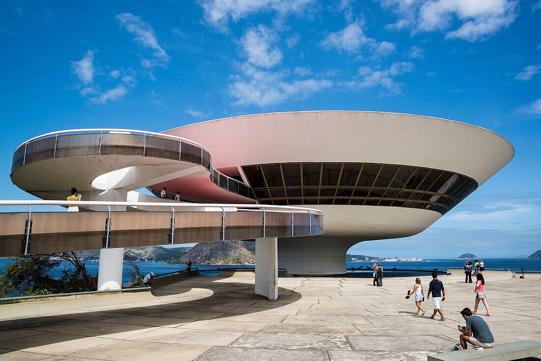 Niteroi Contemporary Art Museum, Museu de Arte Contemporanea de Niteroi, MAC, Niteroi, Rio de Janeiro, Brazil.