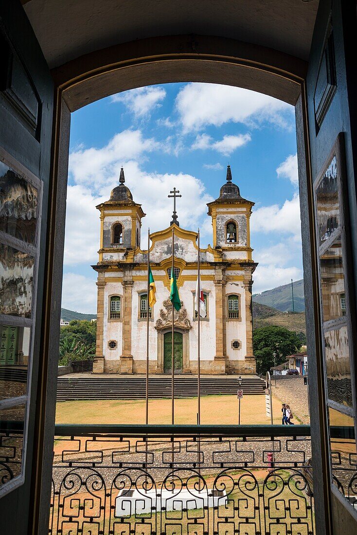Sao Francisco de Assis church at Praca Minas Gerais, Mariana, Minas Gerais, Brazil.