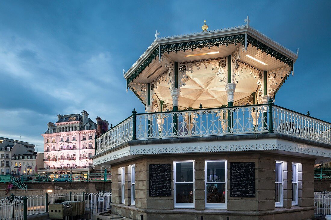 Evening at the Bandstand in Brighton, East Sussex, England.