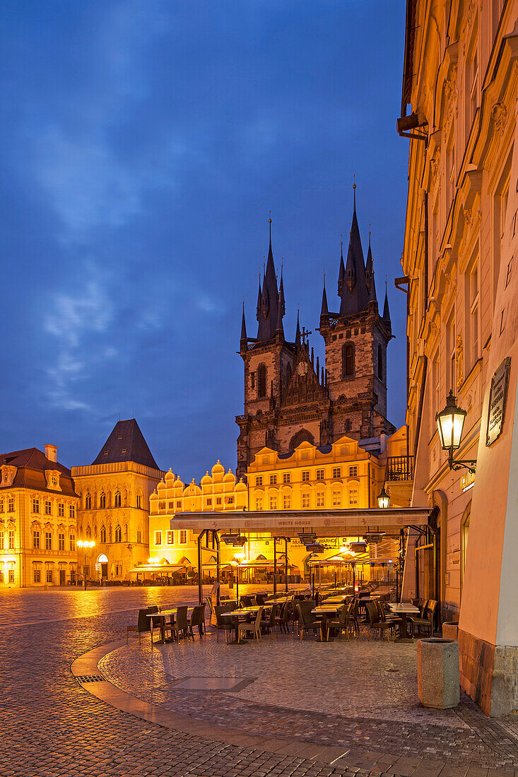 Before dawn in Prague old town, Czech Republic.