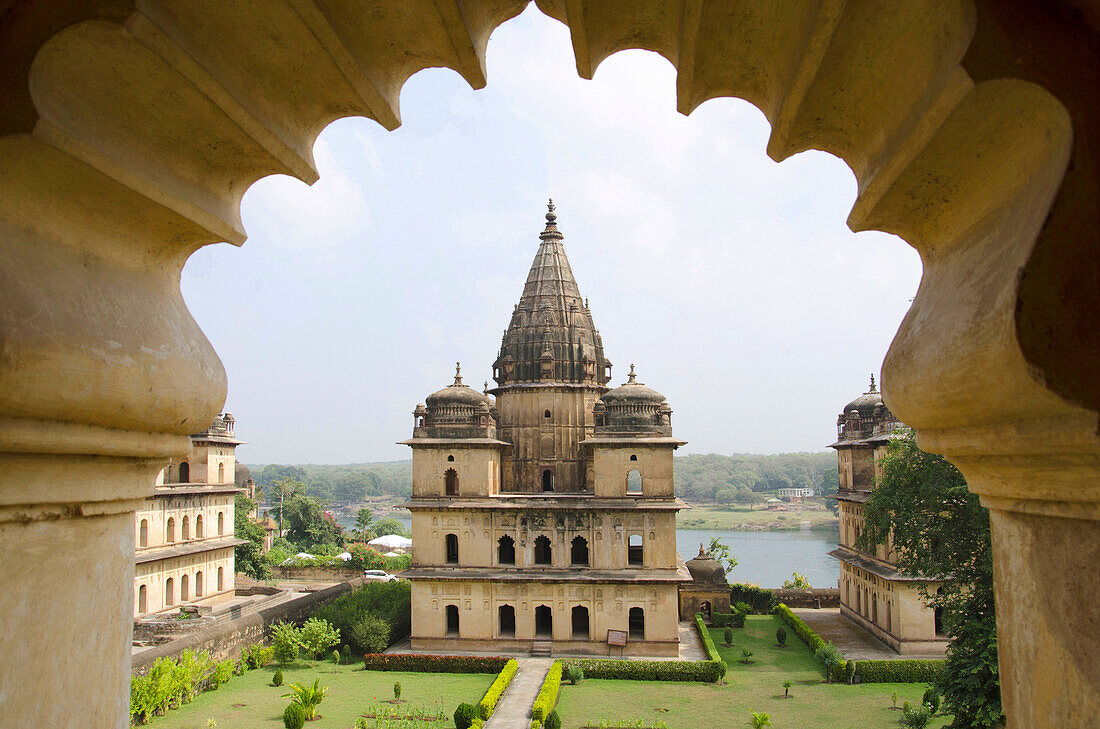 Exterior view of chhatri at Orchha. Orchha. Madhya Pradesh. India.