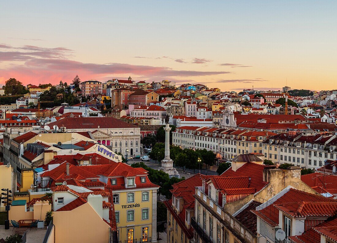 Portugal, Lisbon, View towards the Pedro IV Square.