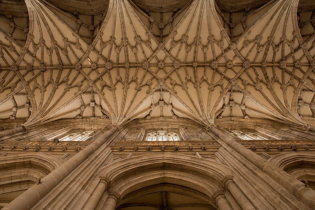 Innenansicht der Kathedrale von Winchester, Winchester, Hampshire, England, Großbritannien, Europa