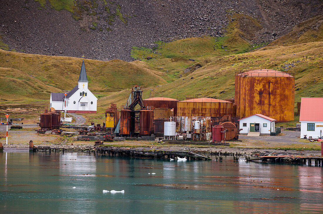 Former whaling station Grytviken, South Georgia, Antarctica