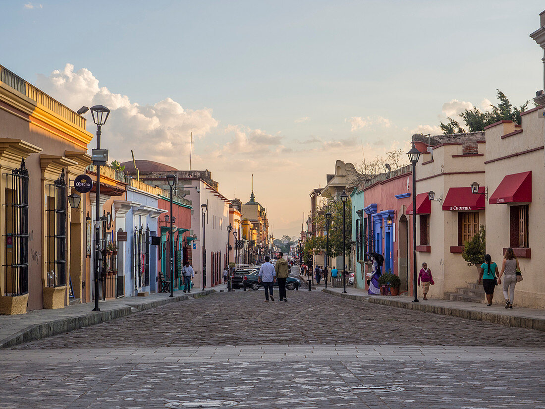 Evening street scene, Oaxaca, Mexico, North America