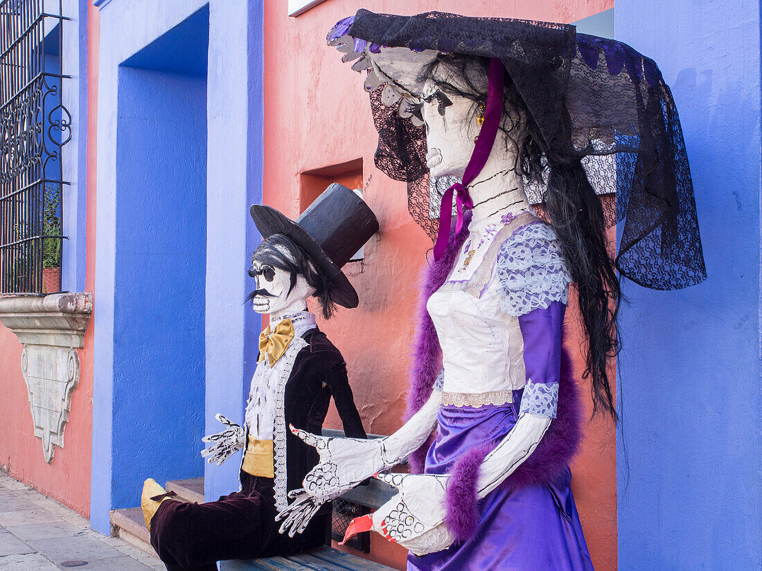 Decorations for the Day of the Dead (Dia de los Muertos), Oaxaca, Mexico, North America