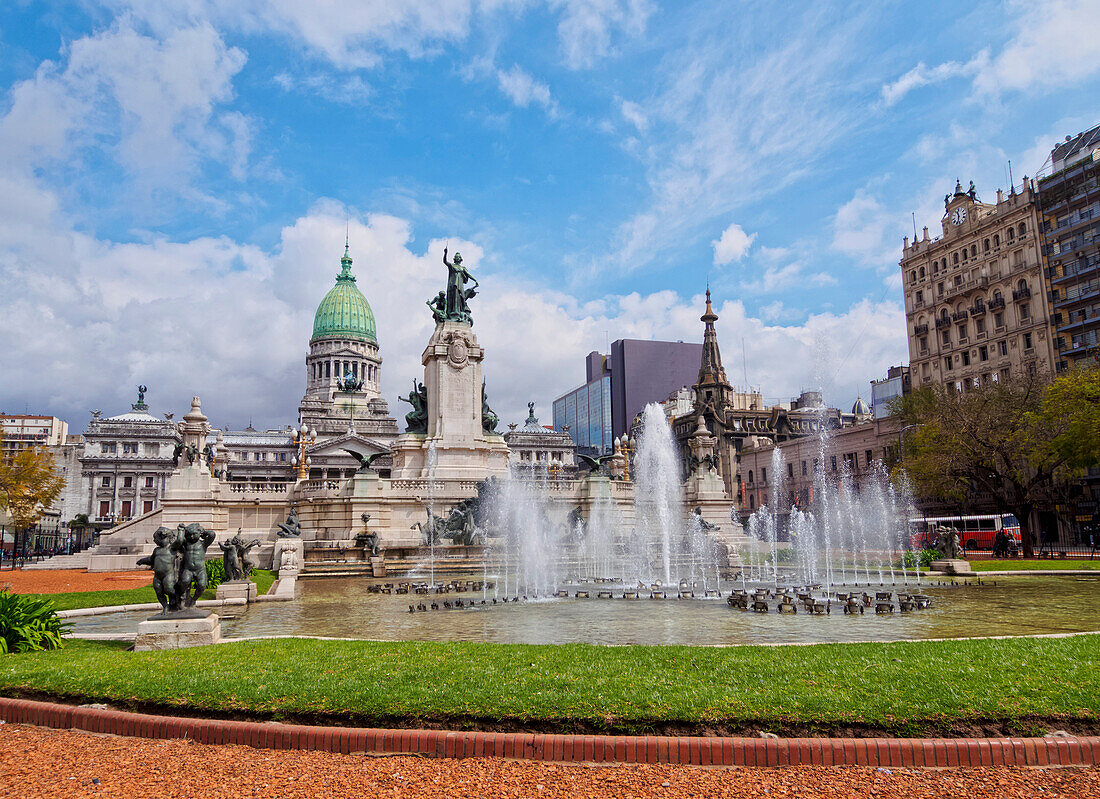 Plaza del Congreso, view of the Palace of the Argentine National Congress, City of Buenos Aires, Buenos Aires Province, Argentina, South America