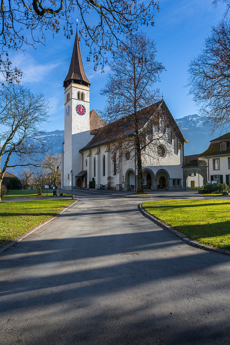 Schlosskirche Interlake, Interlaken, Jungfrau region, Bernese Oberland, Swiss Alps, Switzerland, Europe