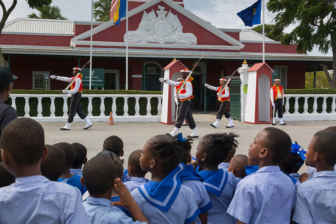 Changing of the Guard, The Garrison, Bridgetown, Christ Church, Barbados, West Indies, Caribbean, Central America