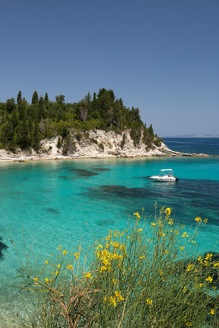 Marmaria beach on east coast, Paxos, Ionian Islands, Greek Islands, Greece, Europe