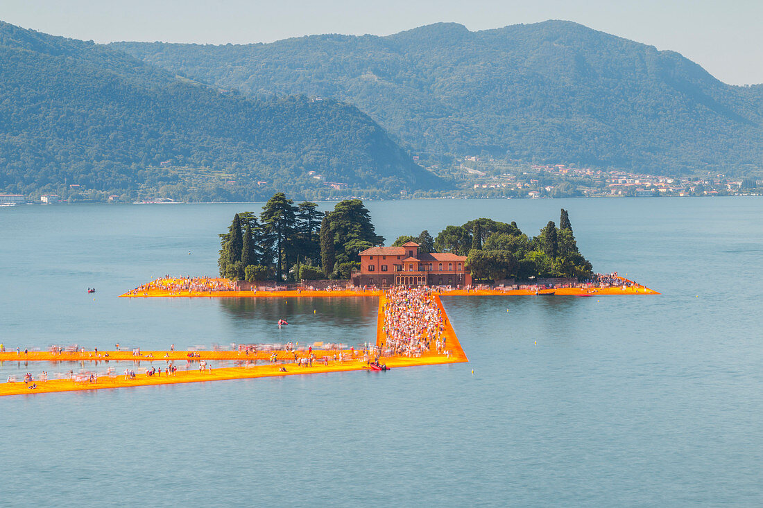 The Floating Piers in Iseo Lake , Italy, Europe